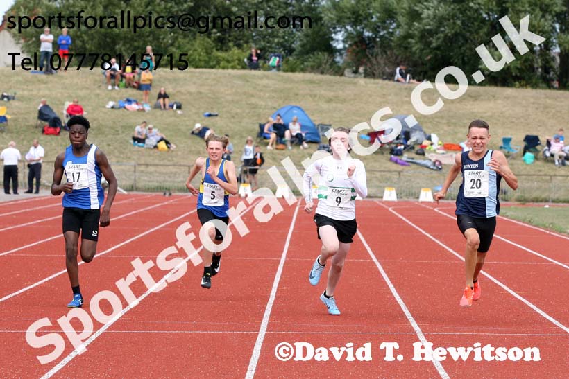 Boys under-13s 100 metres, 2018 Northern Under-17s/U-15s/U-13s Champs., Wavertree Athletics Centre, Liverpool. Photo: David T. Hewitson/Sports for All Pics